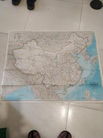 英文中国地图1980。（附一小张）