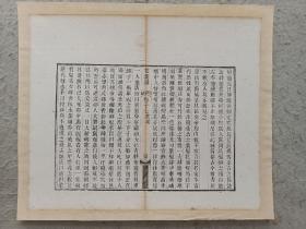 古籍散页《花笺录》一页，页码37，尺寸30*25 厘米，这是一张木刻本古籍散页，不是一本书，轻微破损缺纸，已经手工托纸。