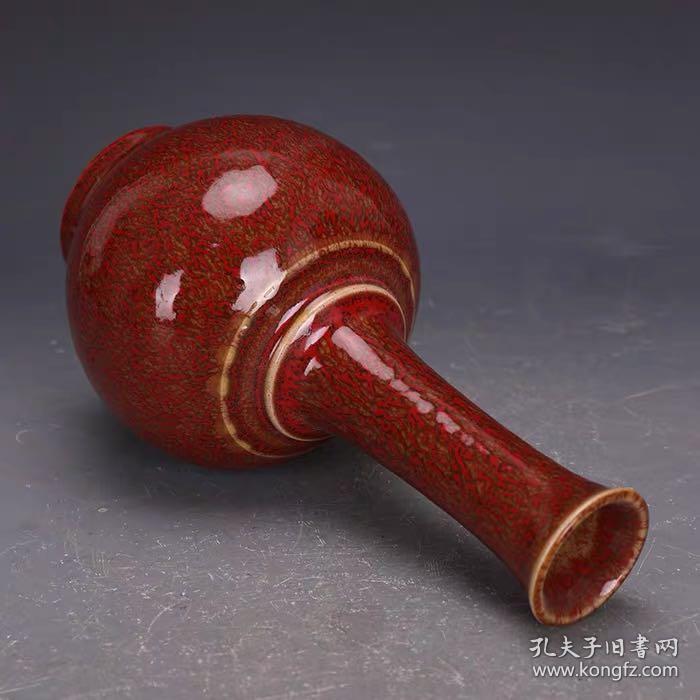 豇豆红美人醉釉手工瓷赏瓶