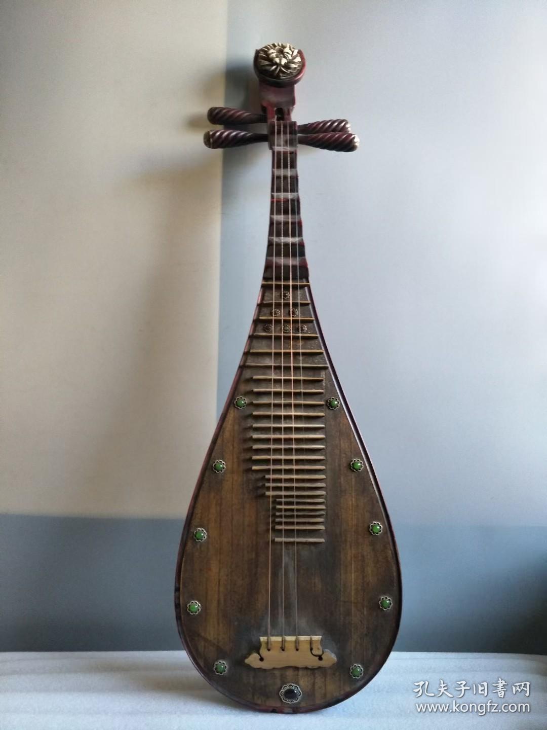 民国时期 红木镶嵌宝石 贝壳花鸟图案 乐器老琵琶 正常使用 音质好 全品 高103宽32 孔夫子旧书网