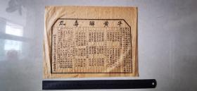 民国时期-正阳门外大栅栏【北平广和堂】牛黄解毒丸，药品广告尺寸28/21厘米