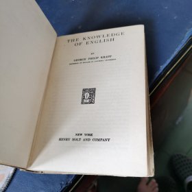 THE KNOWLEDGE OF ENGLISH【英文版精装】 1927年印