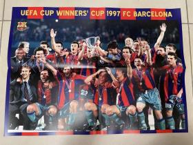 足球海报 1997欧洲优胜者杯冠军2张 巴塞罗那/罗纳尔多