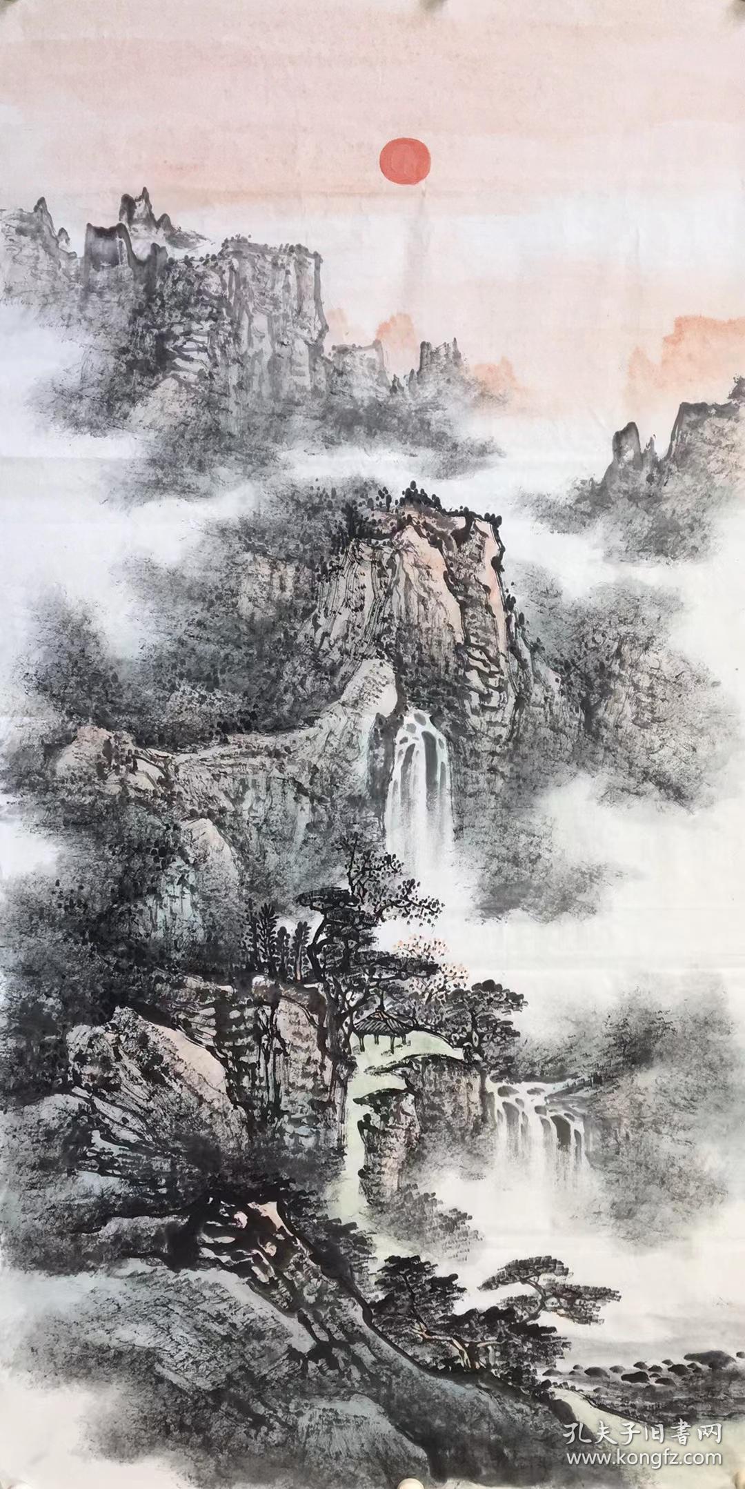 朱春鸿可合影618大特价四尺淡墨山水青山绿水