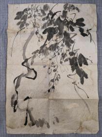 写意国画一幅，水墨画，画工随性自然，不失法度，可惜没有提款