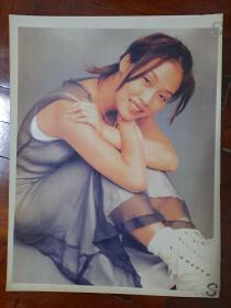 九十年代香港女歌星彭羚压膜海报，看好再拍售出不退不换。