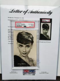 好莱坞女神 赫本 Audrey Hepburn 亲笔签名照 psa鉴定封装 精品签名照