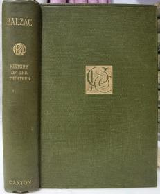 1896年巴爾扎克History of the Thirteen 《十三人故事》，英譯原版，布面精裝，版畫插圖，書頂刷金