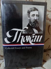 Henry David Thoreau  Collected essays and poems  -- 梭羅隨筆及詩集  美國文庫布面精裝本 館藏