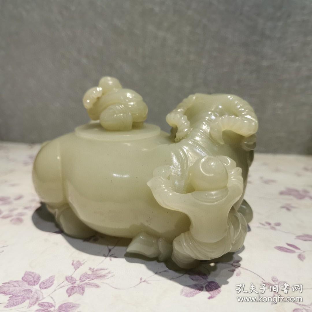 和田玉雕牧童骑牛