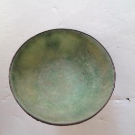 龙凤玉碗,底款"天府纹银",疑似银镶玉