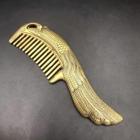 黄铜孔雀梳子工艺品