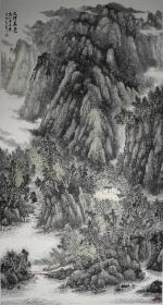 268.   山西美协贾智高，6尺整张中国画《太行春色》