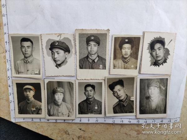 50年代中国人民解放军55式军装照片10张合售:有一张为65式