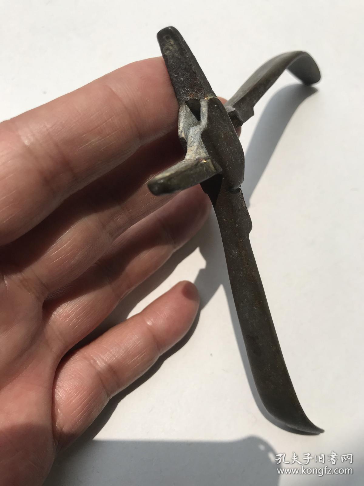 13cm清代民国老铜钳子针线活老铜针钳