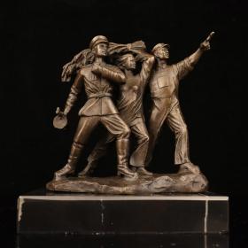 工农兵 时代印记人物铜雕塑摆件