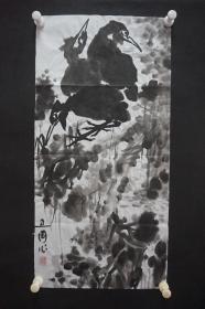 122b16 著名画家、花鸟师承李苦禅大师、中国美术家协会北京分会会员—钱卫国  花鸟国画作品一幅 ，纸本软片，尺寸约69*34厘米！
