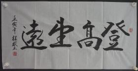 110q16 少将军衔 现任中国将军部长书画院副院长—史祥彬将军 书法作品《登高望远》一幅（纸本软片，约99*49厘米，钤印：史祥彬印 等）！