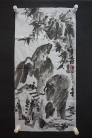 122b17 著名画家、花鸟师承李苦禅大师、中国美术家协会北京分会会员—钱卫国  花鸟国画作品一幅 ，纸本软片，尺寸约69*34厘米！