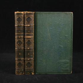 【法語】1826年 拉封丹寓言（全2卷） 12幅精美版畫插圖 皮脊精裝大32開