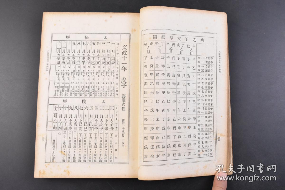 戊0082订正增补阴阳历对照万年历鉴和本排版线装1册