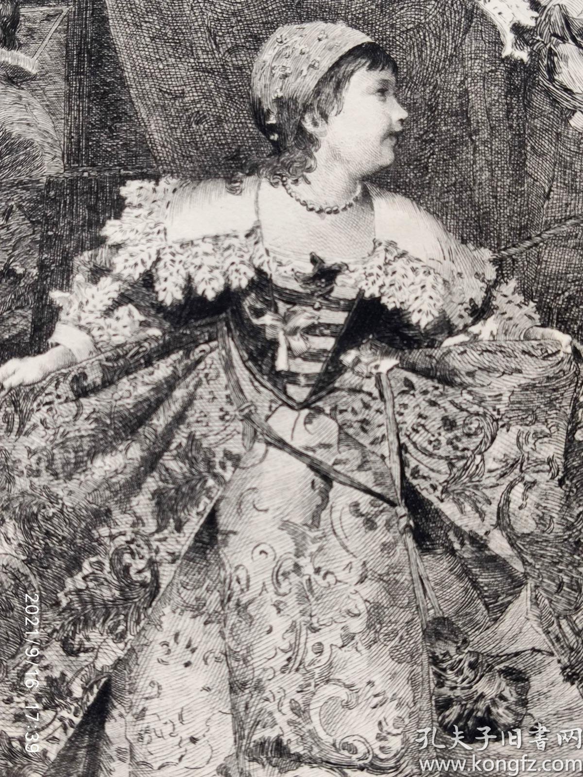 1888年法国蚀刻铜版画帕凡舞法国著名流派画家插画家爱德华图杜泽