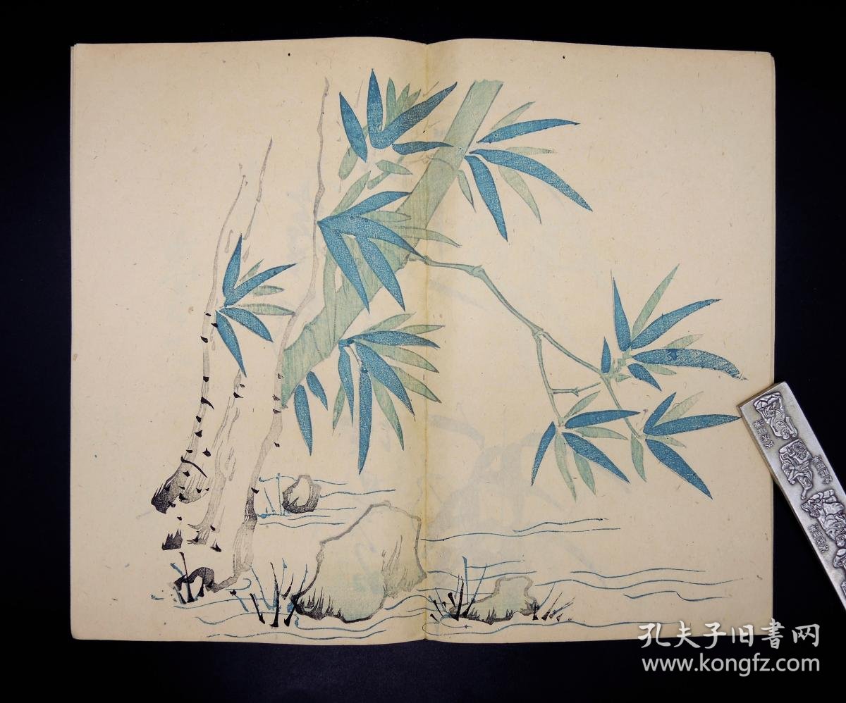 【图】珍本蝴蝶装】清嘉庆年间木板五色水印套印【十竹斋书画谱】原装原封皮八册全 ,极为初刻初印,书画谱、墨华谱、果谱、翎毛谱、兰谱、竹谱、梅谱 ...