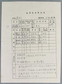 著名画家、中央美术学院副教授 顾群 1983年“住房情况调查表”一页HXTX297624