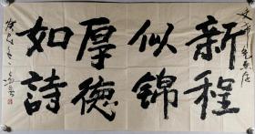 著名书画家、民革中央画院理事、国家一级美术师 纪远英 癸巳年（2013）书法作品《新程似锦，厚德如诗》一幅（纸本软片，约8.2平尺，钤印：纪氏）HXTX297809