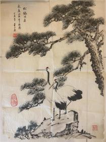 黄少英国画“松鹤同春”一幅（68*49cm，具体如图）【220527C 06】