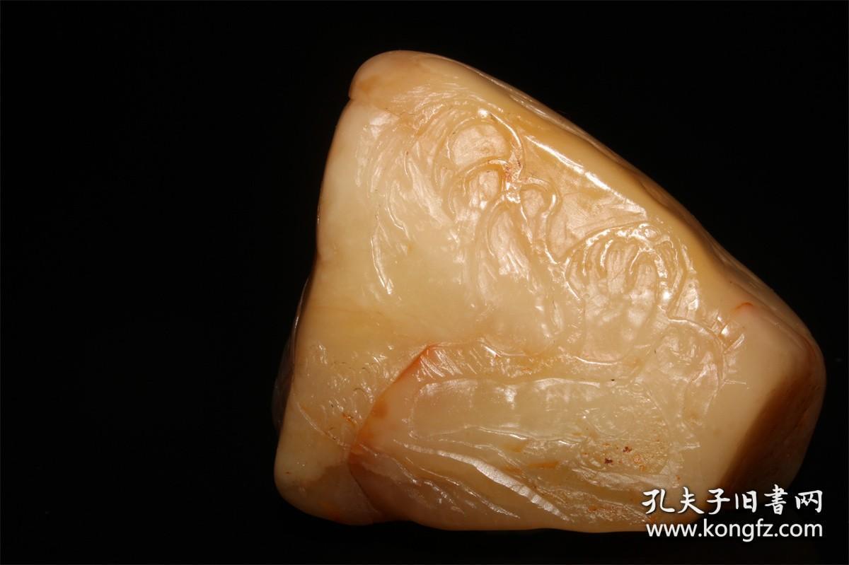 【图】超大===寿山 白 田黄石 悠闲自得 摆件 48.