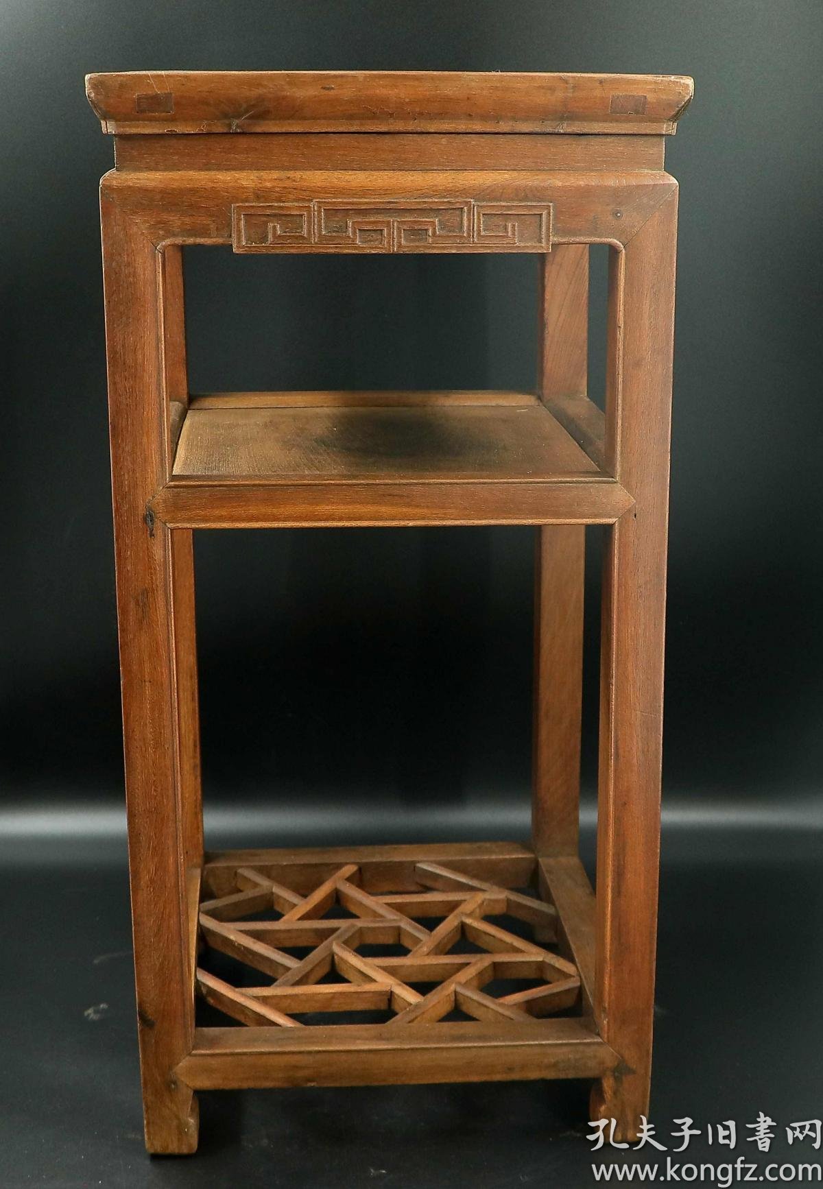 日本购回 黄榉木  老高脚花台   精雕工  传统卯榫工艺  整体用料厚重