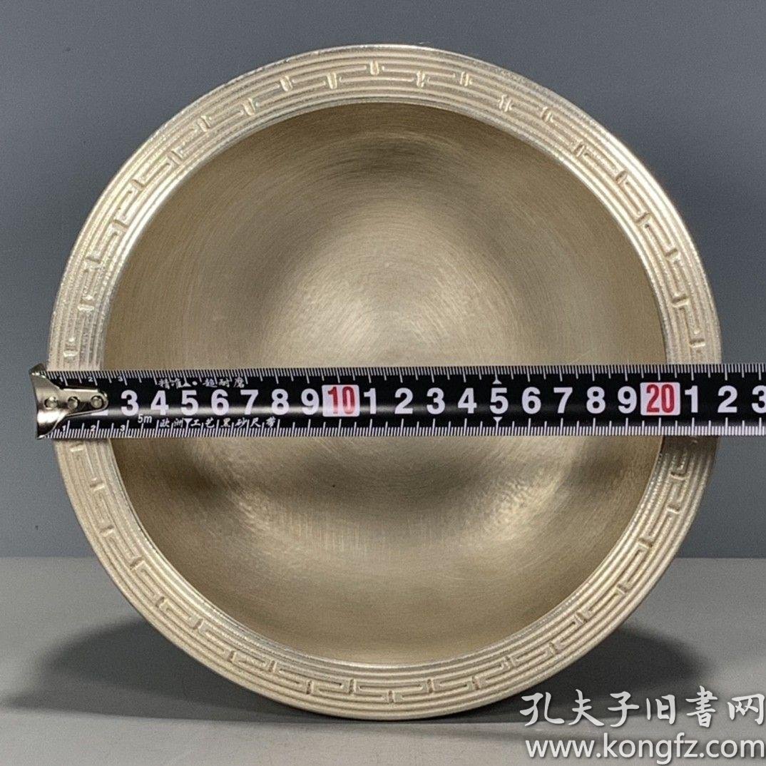 古董瓷器清代乾隆年制瓷雕龙纹鎏银聚宝盆全品老物件