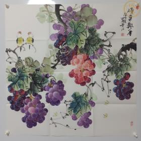 省美协画家刘老师四尺斗方国画作品柿子图事事如意纯手绘字画书画水墨画名家真迹