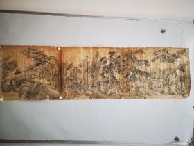 民国期间 无款山水画作品一幅 接口处裂开 尺寸画心132/37厘米