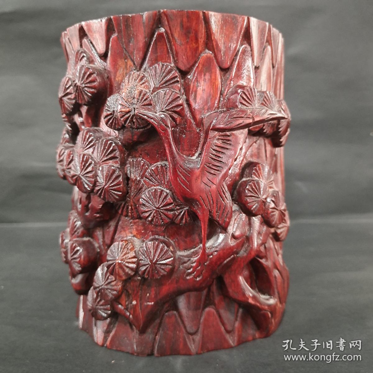 大红酸枝茶盘：材质难得，雕工更细腻 - 商家晒货 爱玉网