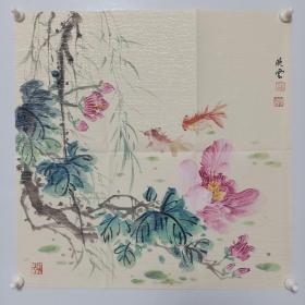 广西著名实力派大写意画家梁晓云国画作品字画书画写意花鸟画水墨画斗方 品相佳