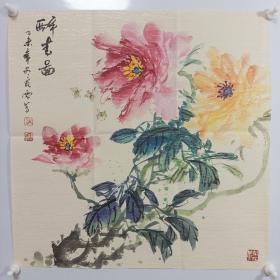 广西著名实力派大写意画家梁晓云国画作品字画书画写意花鸟画水墨画斗方 品相佳