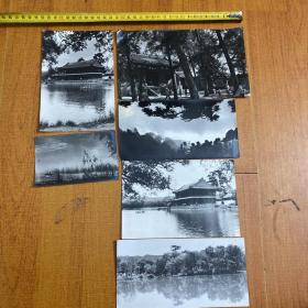 方幸根摄影，河南少林寺，黄山，承德避暑山庄，黑白风景照片6张，大小不一致见图，
