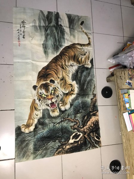 画家名家陈天龙老虎纯手绘作品2110150