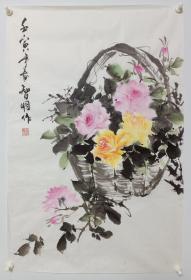 已长斑        李老师国画作品四尺三开字画书画写意花鸟画精品  市美协会员
