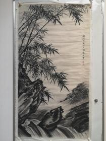 黄均（1775－1850 号榖原元和（今苏州）墨竹国画  一幅31*70厘米