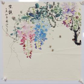 广西著名实力派大写意画家梁晓云国画作品字画书画写意花鸟画水墨画斗方 品相佳