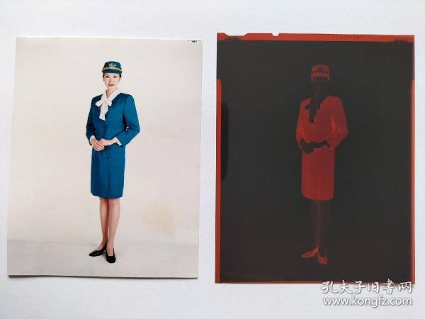 九十年代漂亮的空姐照片一張附帶底片一張（2）