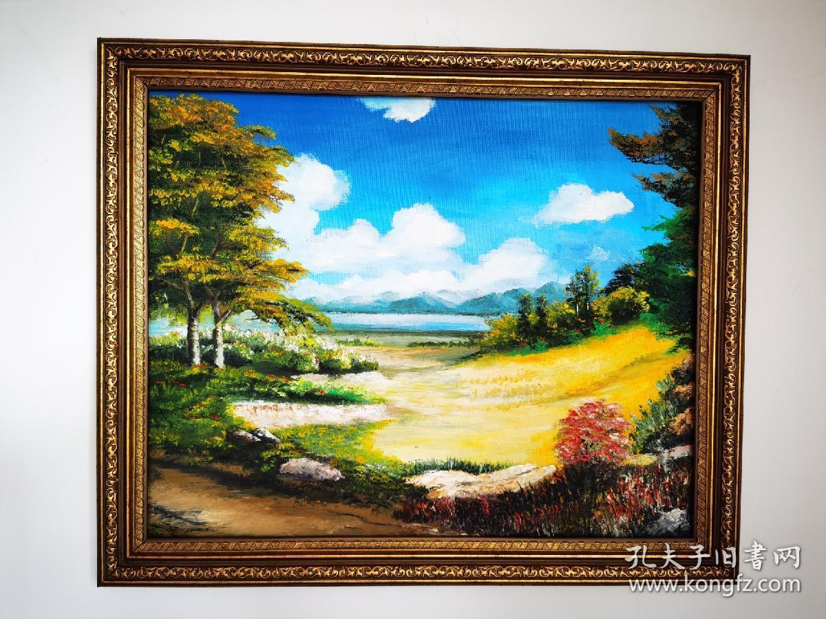 纯手绘纯手工风景油画装饰画挂画上墙挂墙欧式美式现代时尚简约工艺品