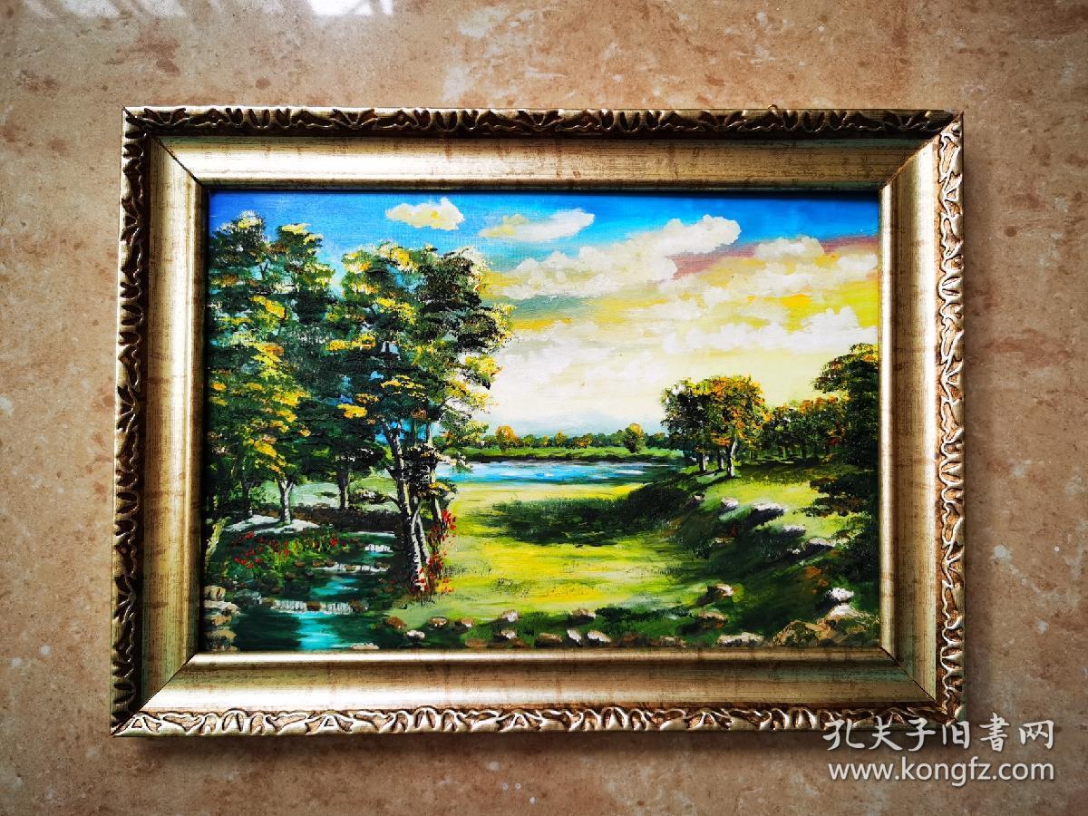 纯手绘纯手工风景油画装饰画挂画上墙挂墙欧式美式现代时尚简约工艺品