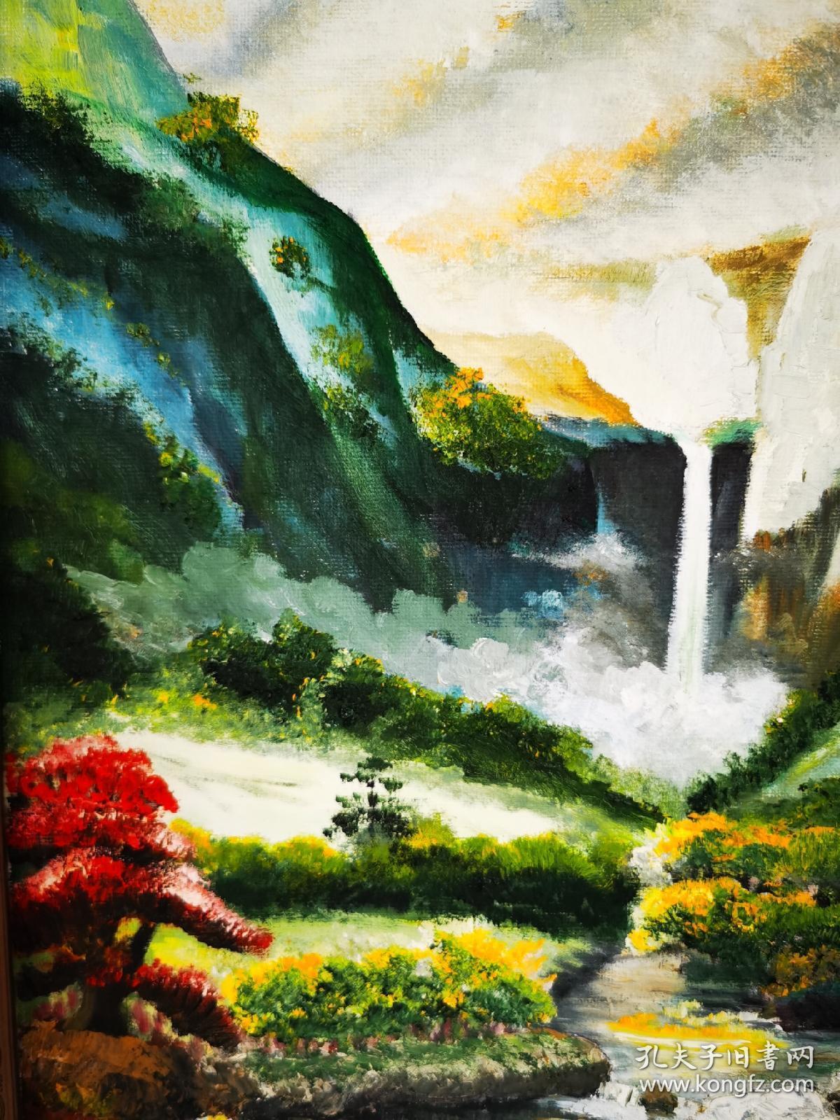 纯手绘纯手工风景油画装饰画挂画上墙挂墙欧式美式现代时尚简约工艺品