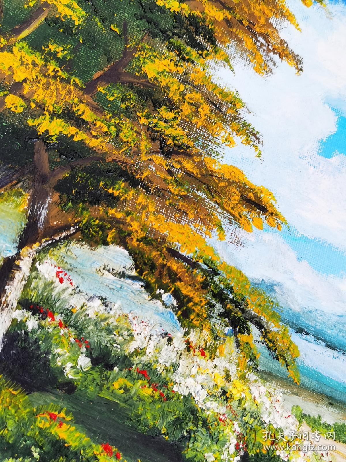 纯手绘纯手工风景油画装饰画挂画上墙挂墙欧式美式现代时尚简约工艺品