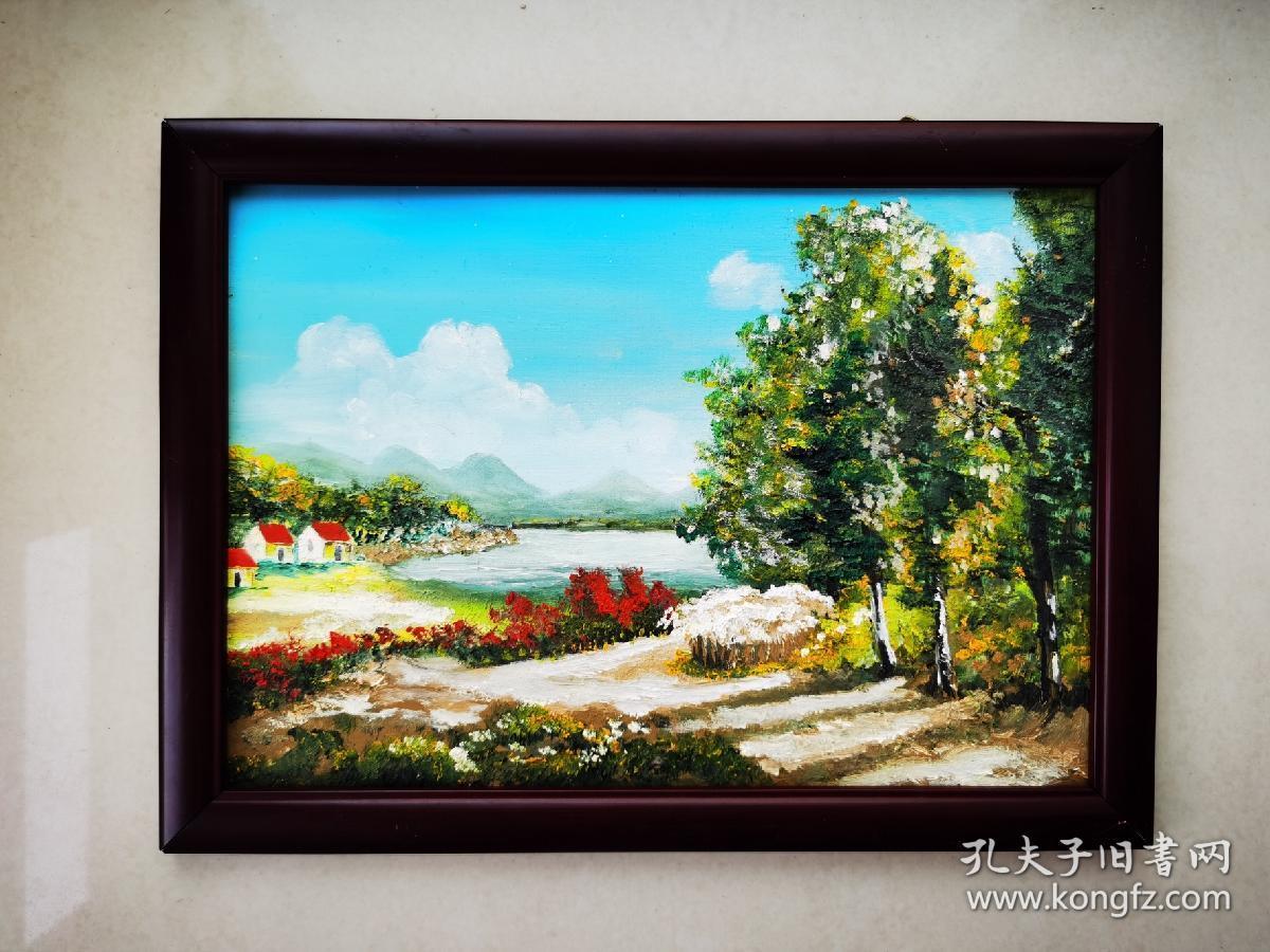 纯手绘纯手工风景油画装饰画挂画上墙挂墙欧式美式现代时尚简约工艺品