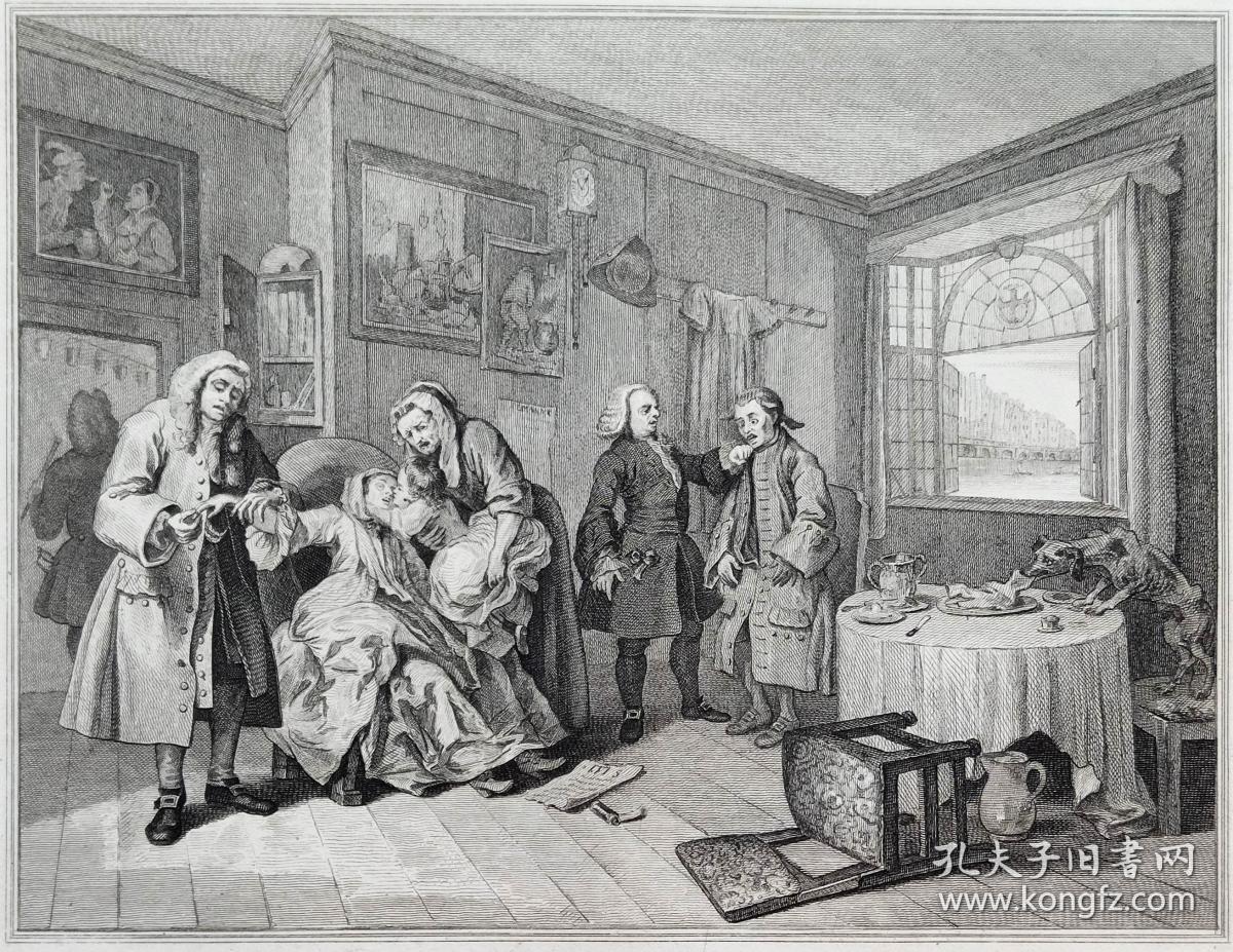 1823年英国著名收藏家"安格斯坦(angerstein"所藏名画蚀刻铜版画